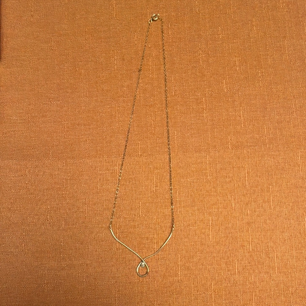 1/20 14K Yellow Gold Teardrop Pendant Necklace,  Cable Chain